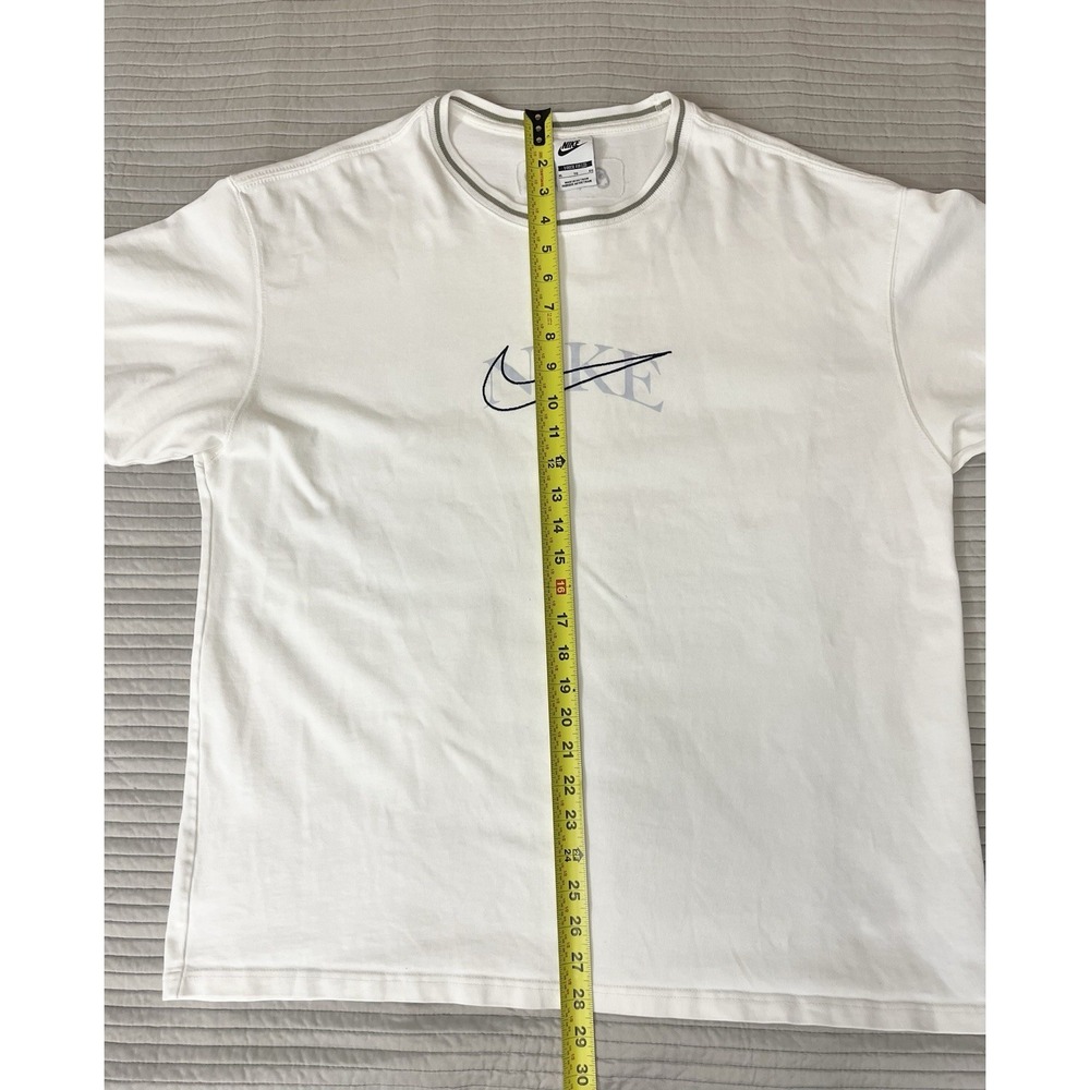Nike Premium Loose Fit Essential Shirt Striped Collar Off White Baggy Mens XL - Picture 6 of 9